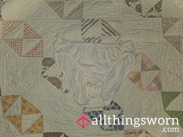 White Cotton Panties Super Dirty With Hole In Them I F**ked Myself Through