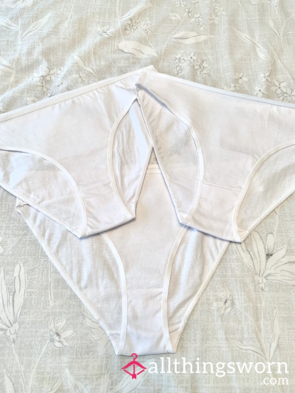 White Cotton Panties Worn, Free UK Postage