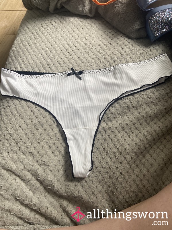 White Cotton Thong