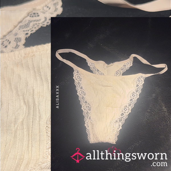 White Cotton Thong + 24hr Wear