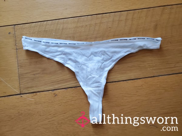 White Cotton Thong