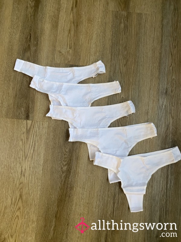 White Cotton Thong