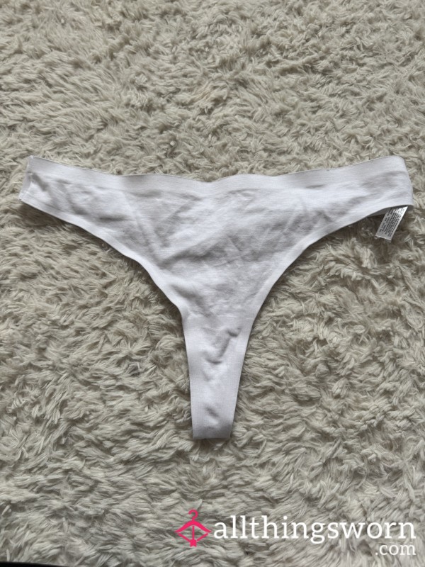 White Cotton Thong