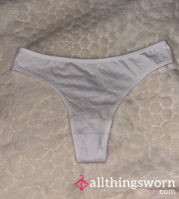White Cotton Thong