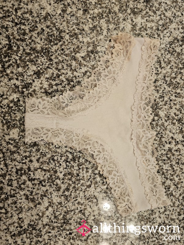 White Cotton Thong