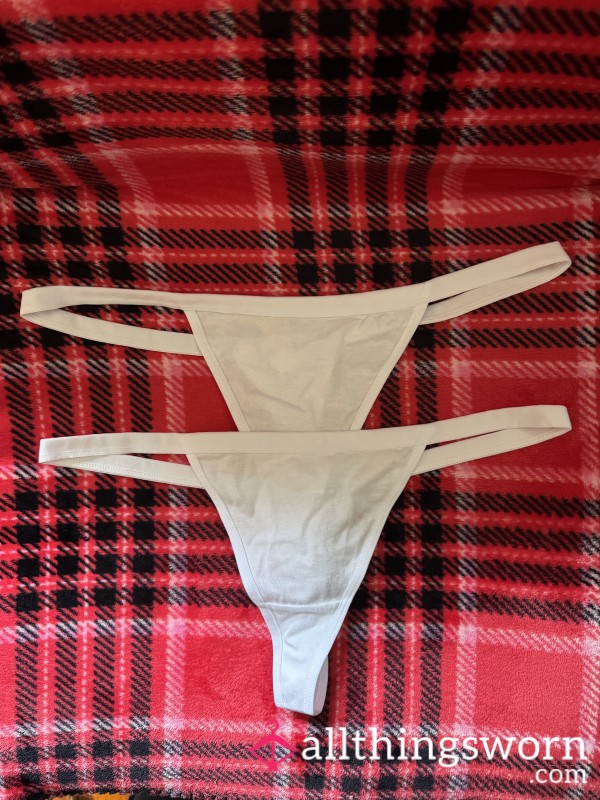 White Cotton Thong, L/XL