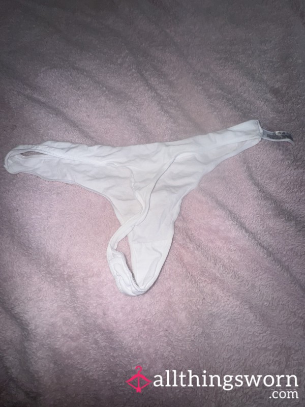 👅White Cotton Thongs👅