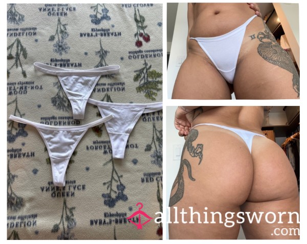 White Cotton Thongs