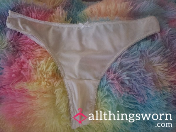 White Cotton Thongs