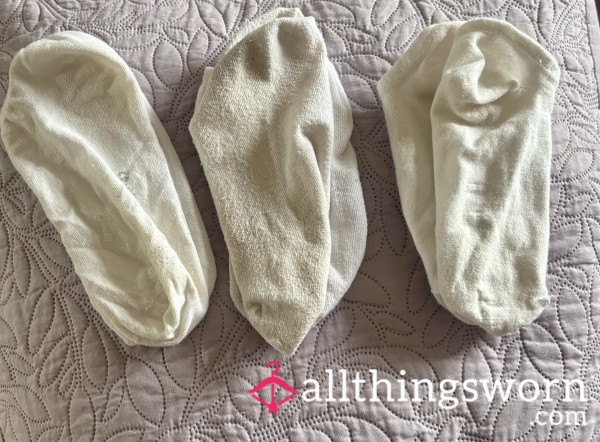 White Cotton Trainer Socks