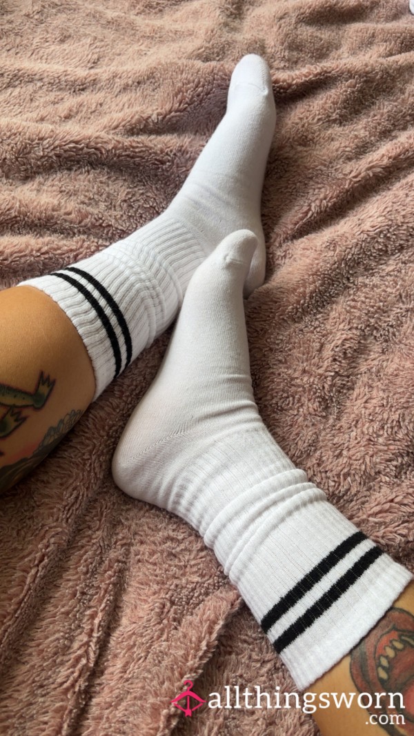 White Crew Socks