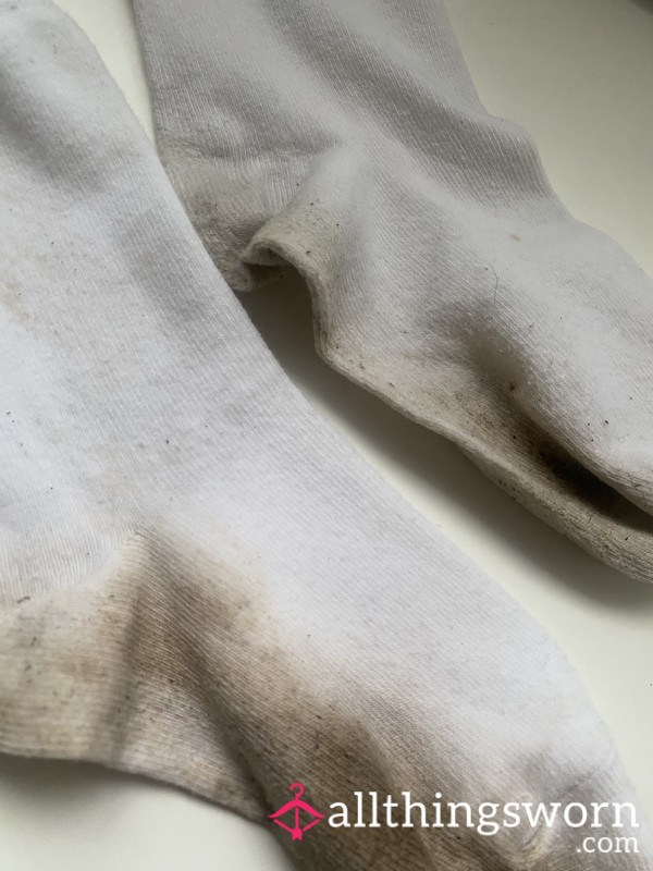 White Crew Socks - Worn