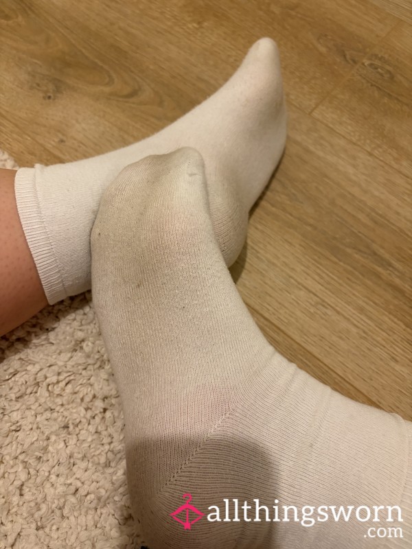 White Crew Socks / Worn
