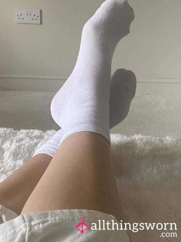 White Crew Socks - Worn