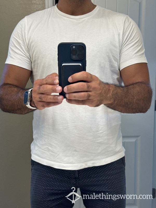 White Crew T-Shirt Size L-XL