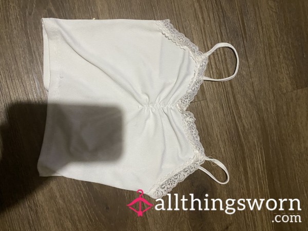 White Crop Top Tank Top