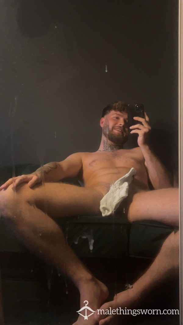 White C*m Soaked Socks
