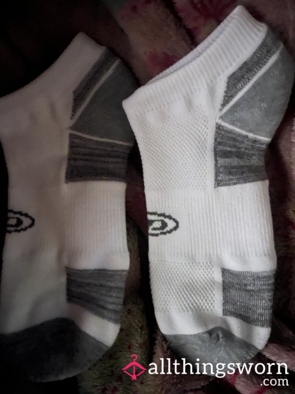 White & Dark Gray Socks