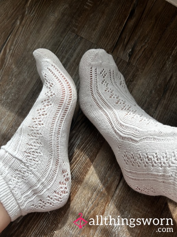 White Detailed Cotton Socks