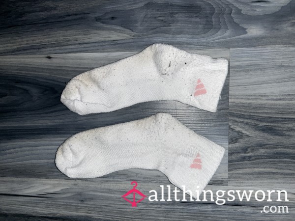 White Dirty Addida Socks