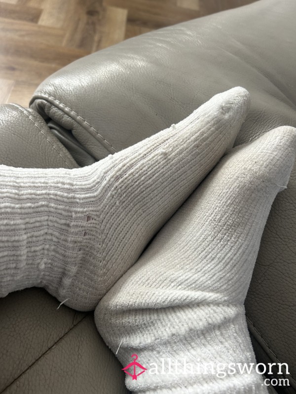 White Dirty Fluffy Socks