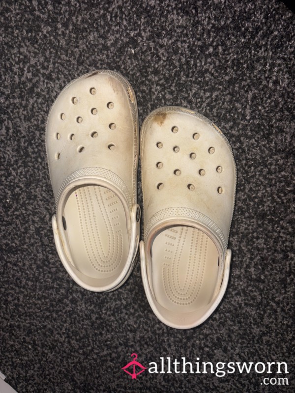 White Dirty Used Crocs 💋