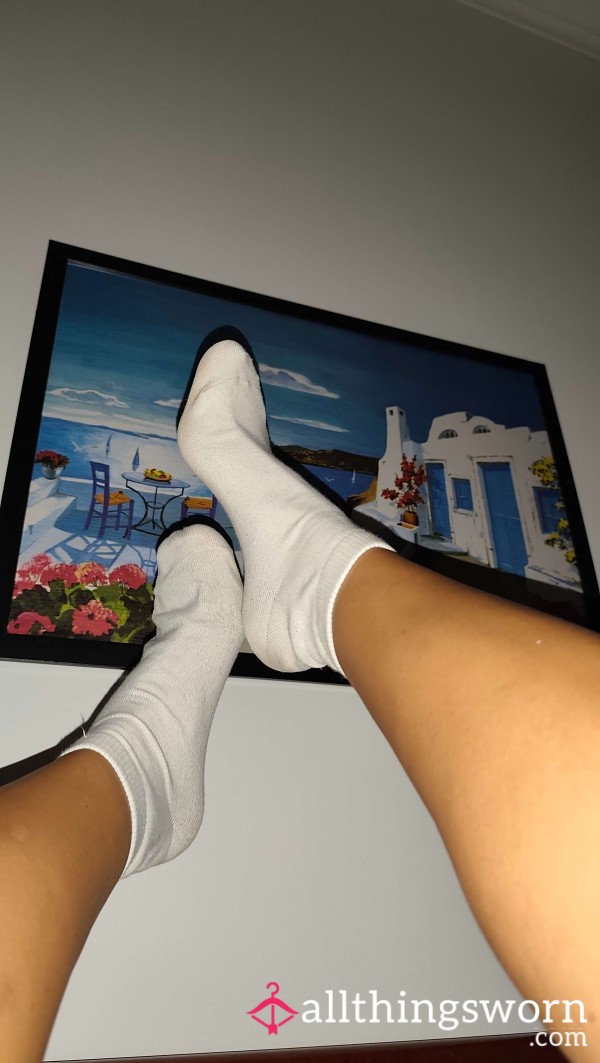 White Dirty Used Stinky Cotton Socks
