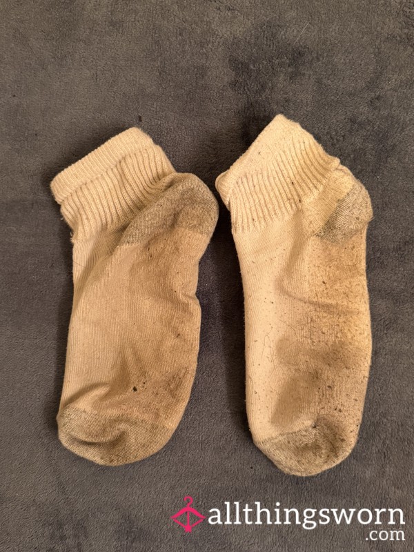 White Dirty Socks Worn For 2 Days