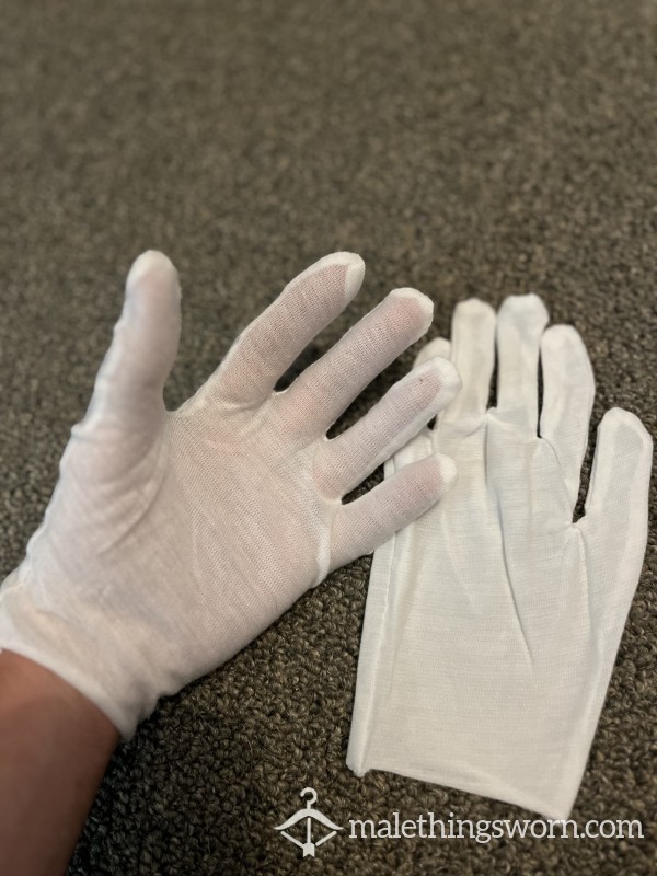 White Fabric Gloves- Open To Custom Videos And Orders