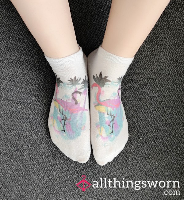 White Flamingo Socks- 3 Days Worn