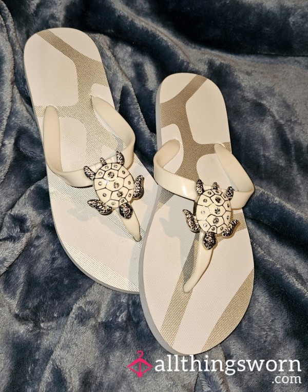 White Flip Flops