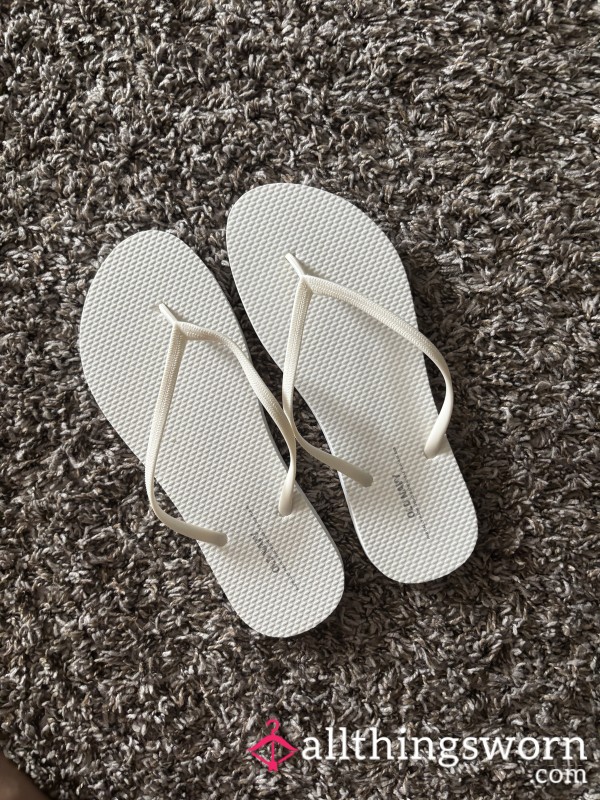 White Flip Flops