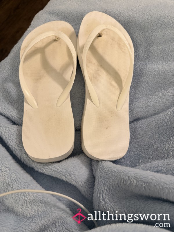 White Flip Flops