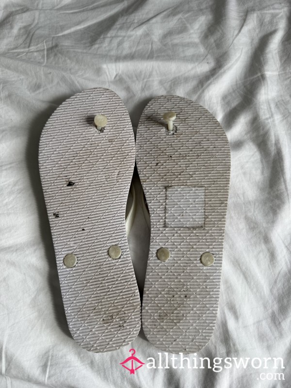 White Flip Flops