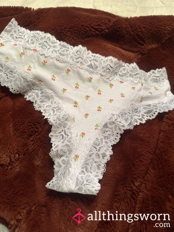 White Flor*l Knickers