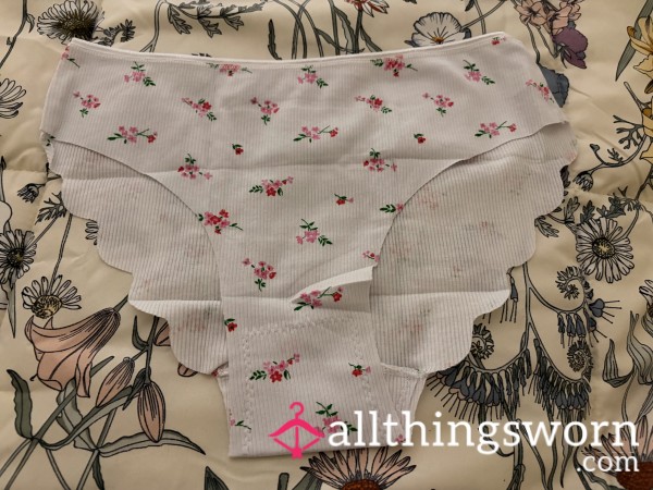 White Flor*l Panty