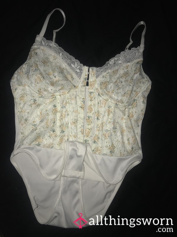 White Flor*l Teddy (One Piece)