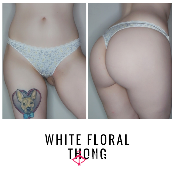 WHITE FLor*l THONG