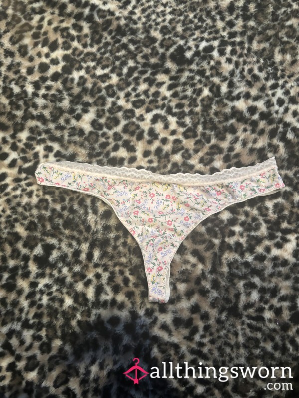 White Flor*l Thong 🌸