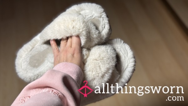 White Fluffy Slippers