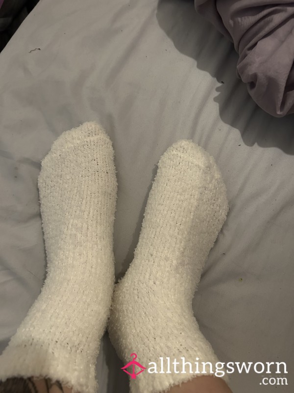 White Fluffy Socks