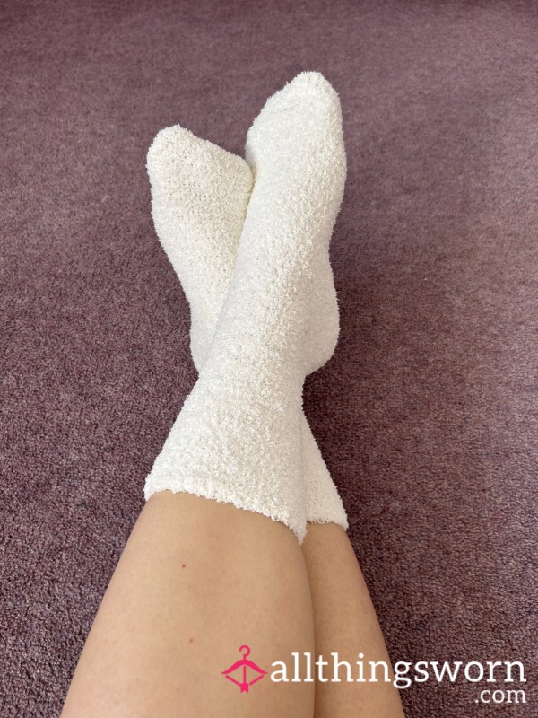 White Fluffy Socks Ready For Custom 🤍