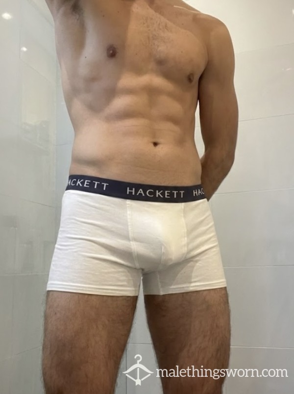White Form Fitting Hackett Boxer-briefs 🤍💙