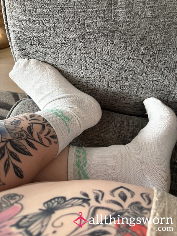 White Fox Crew Socks In White