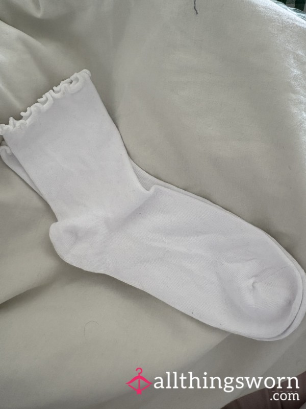 Worn White Frill Socks