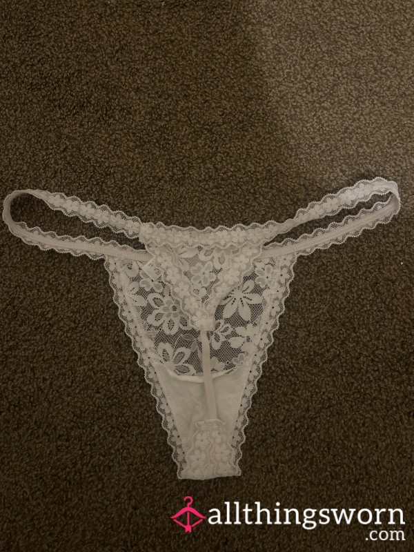 White Frilly Gstring