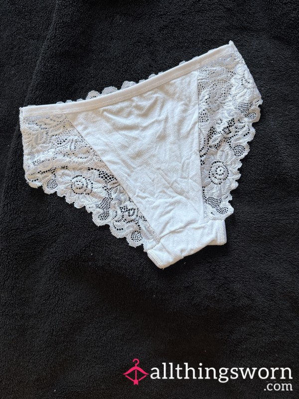 White Frilly Lace Panties - Available To Wear Just For You 💕