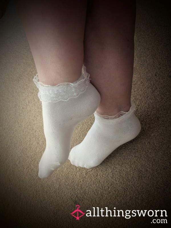 White Frilly Socks