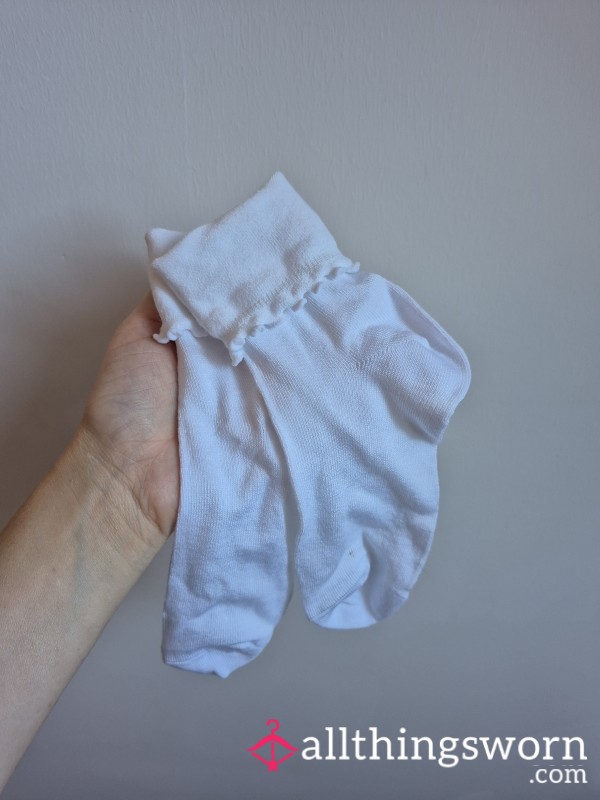 White Frilly Socks