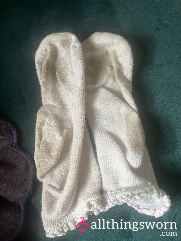24hr Worn White Socks